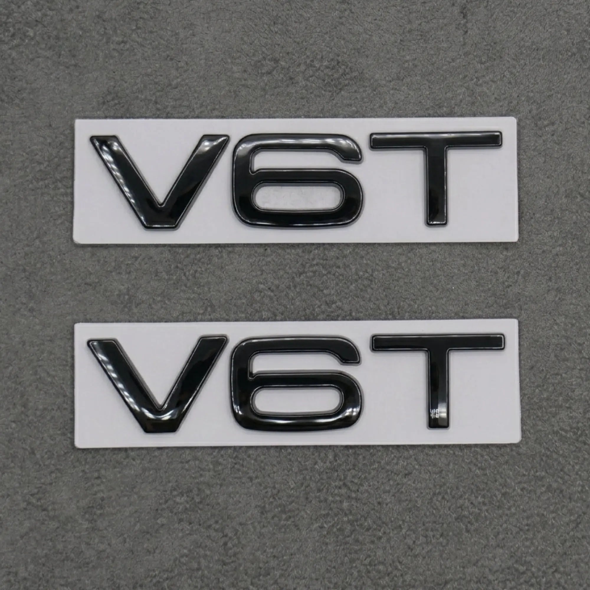 2x Gloss Black V6T Side Wing Badge Emblems for Audi A4 A5 A6 A7 S3 S4 S5 S6 Q5 Q7 V6