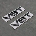 2x Gloss Black V6T Side Wing Badge Emblems for Audi A4 A5 A6 A7 S3 S4 S5 S6 Q5 Q7 V6