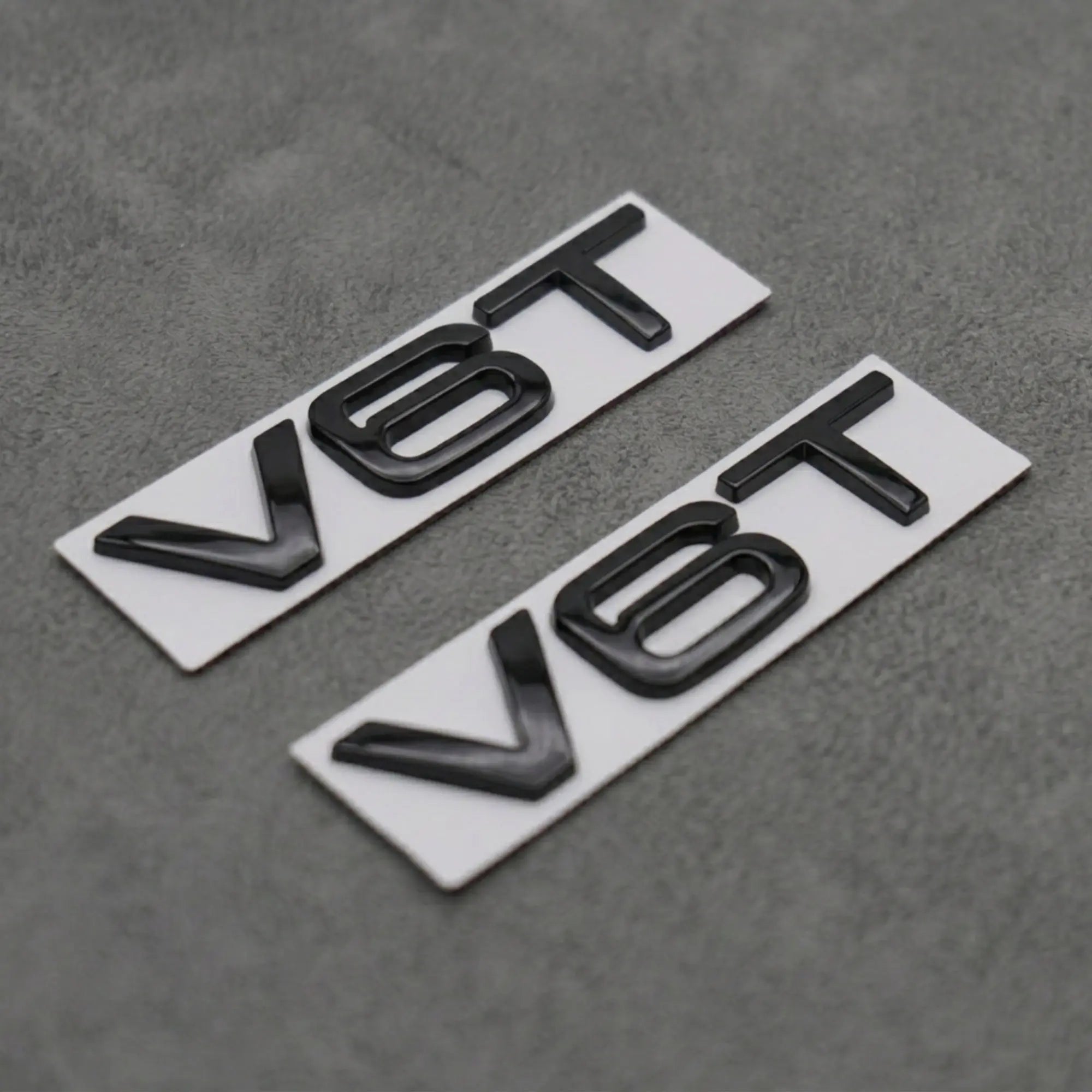 2x Gloss Black V6T Side Wing Badge Emblems for Audi A4 A5 A6 A7 S3 S4 S5 S6 Q5 Q7 V6