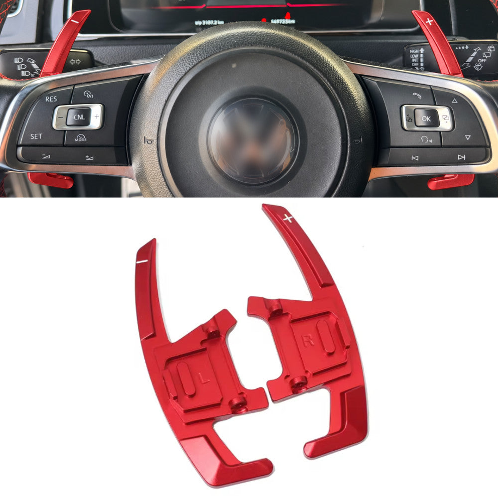 Red Alloy Extended Gear Shifter Paddles for Volkswagen VW Golf MK7 7.5 GTI GTD R TSI DSG