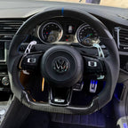 Carbon Fibre Steering Wheel for Volkswagen VW Golf MK7 MK7.5 R R - Line GTI GTE GTD + - Interior Styling | Carbon Kings