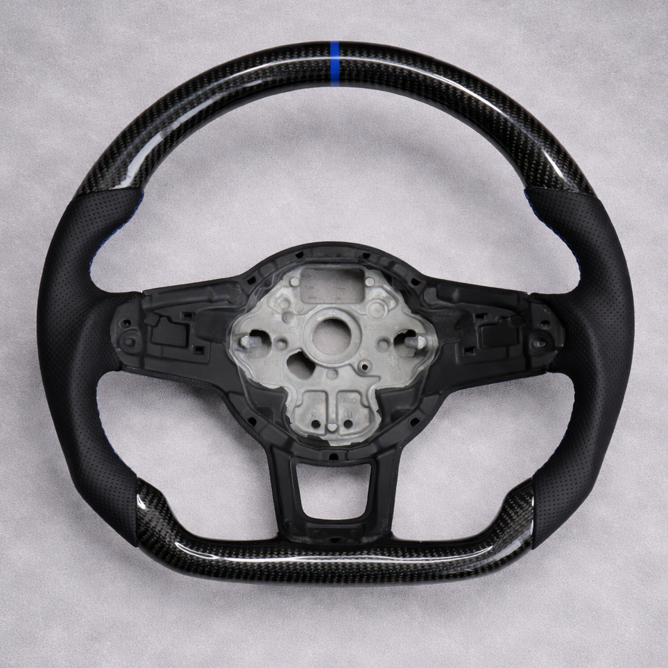 Carbon Fibre Steering Wheel for Volkswagen VW Golf MK7 MK7.5 R R-Line GTI GTE GTD +