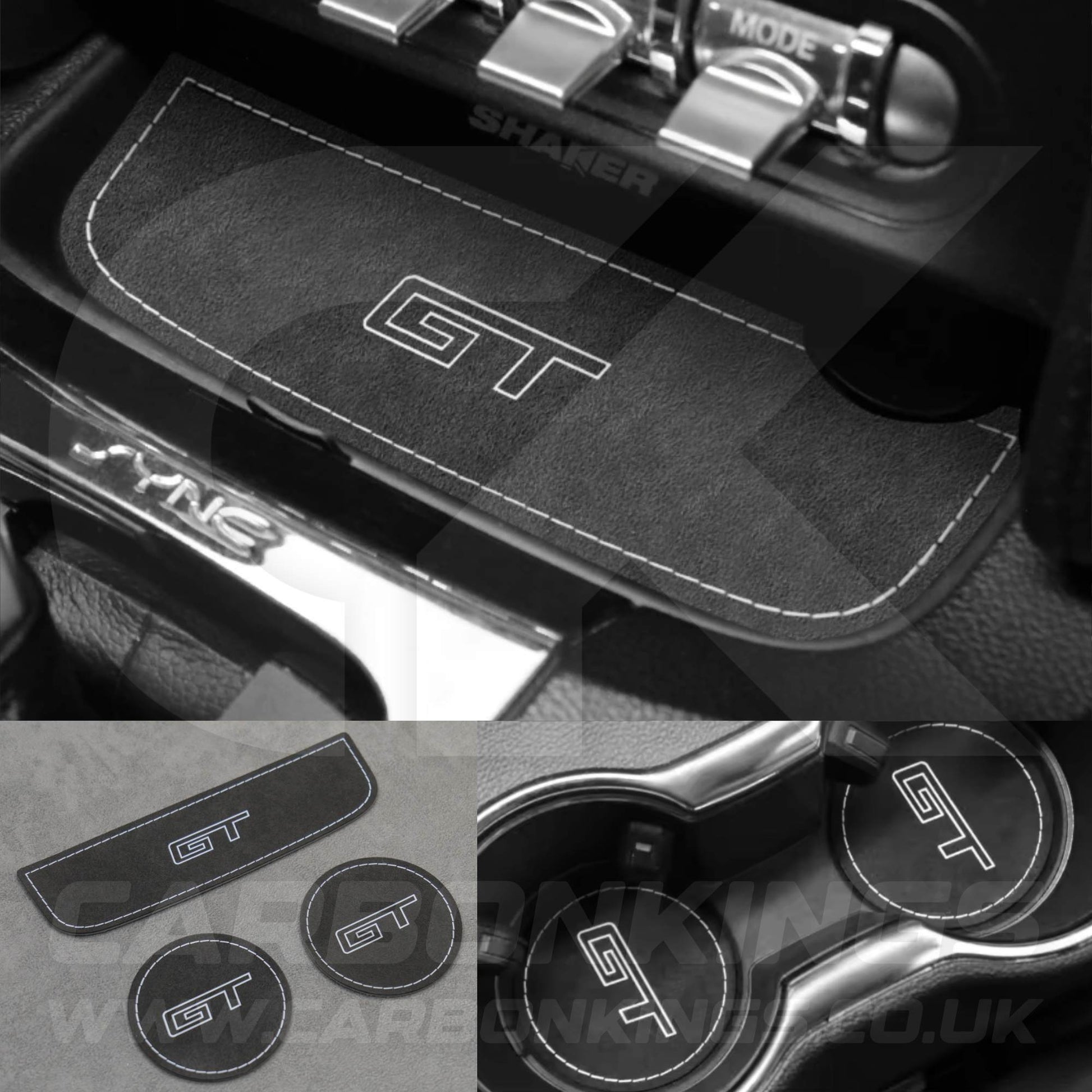 Ford Mustang GT Genuine Alcantara Cup Holder Storage Covers S550 Mach 1 V8 GT350