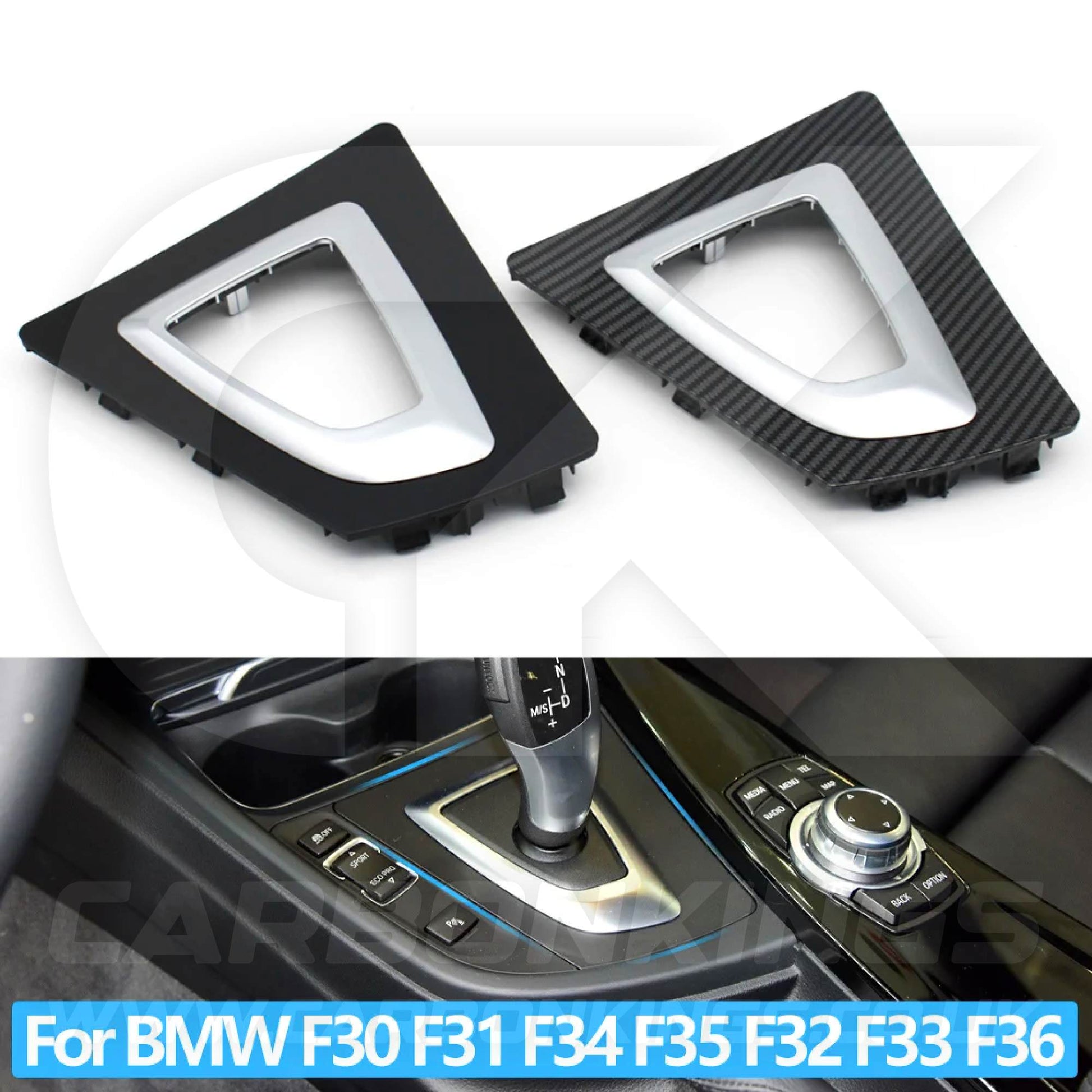 Carbon Fibre Style Gear Knob Surround BMW 3 4 Series F30 F31 F34 F35 F32 F33
