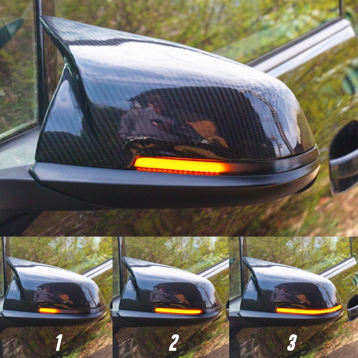 Smoked LED Dynamic Wing Mirror Indicators for BMW 1 2 3 4 Series F20 F22 F30 F32 i3 - Exterior Styling | Carbon Kings