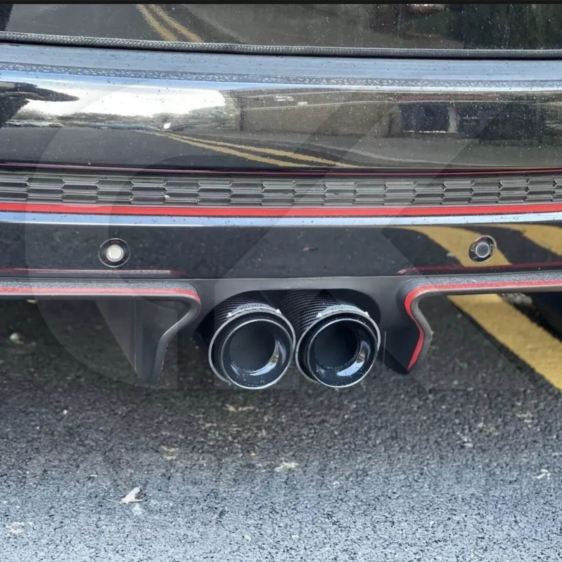 2x 85mm Mini JCW Carbon Fibre / Black Exhaust Tips F54 F55 F56 F57 F60 R55 R56