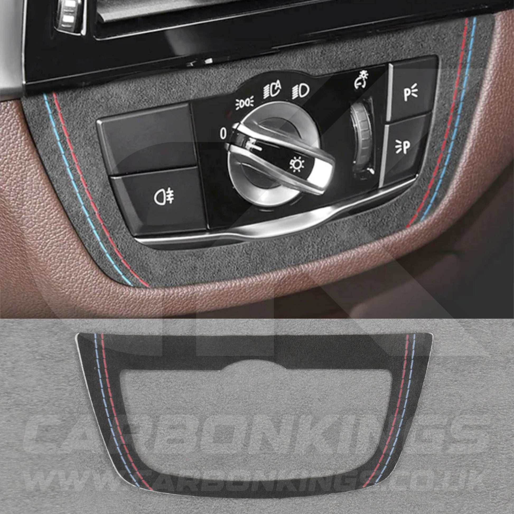 BMW Alcantara Suede Headlight Switch Trim for X3 X4 G01 G02 G08 iX3
