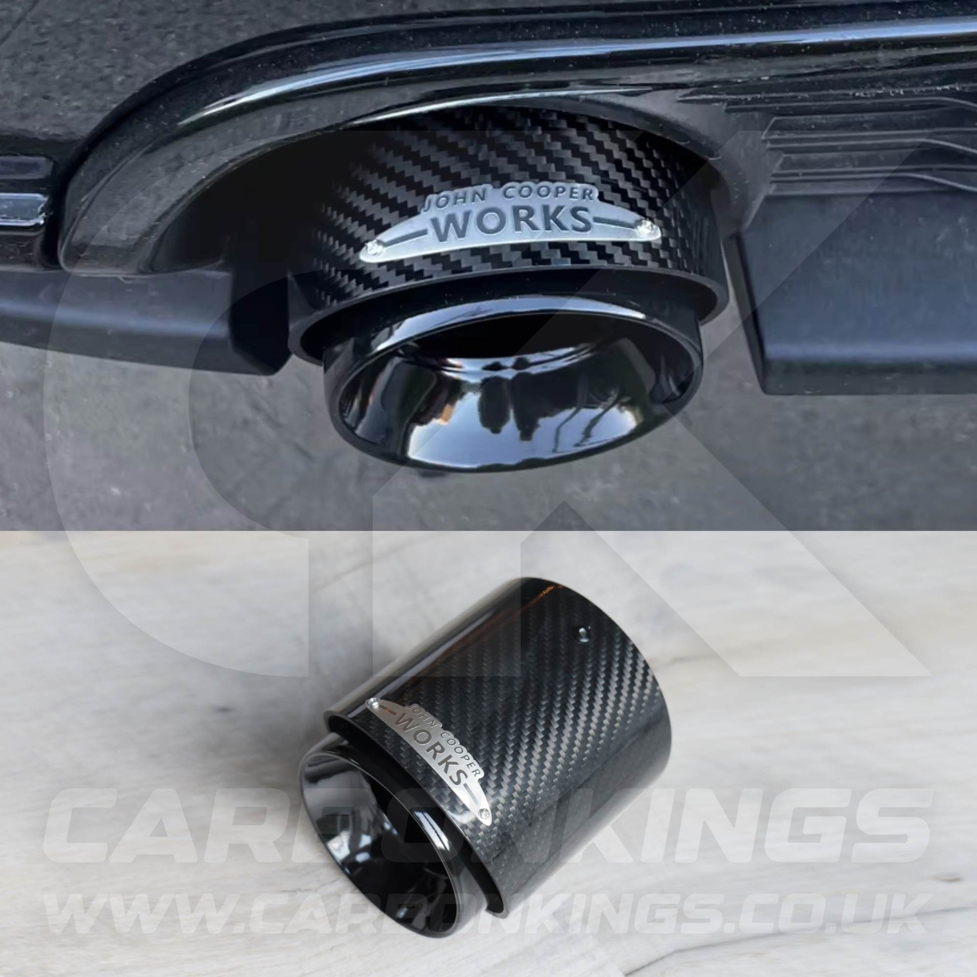 72mm Mini JCW Carbon Fibre / Black Exhaust Tip R55 R56 R57 R58 R59 R60 R61 Cooper