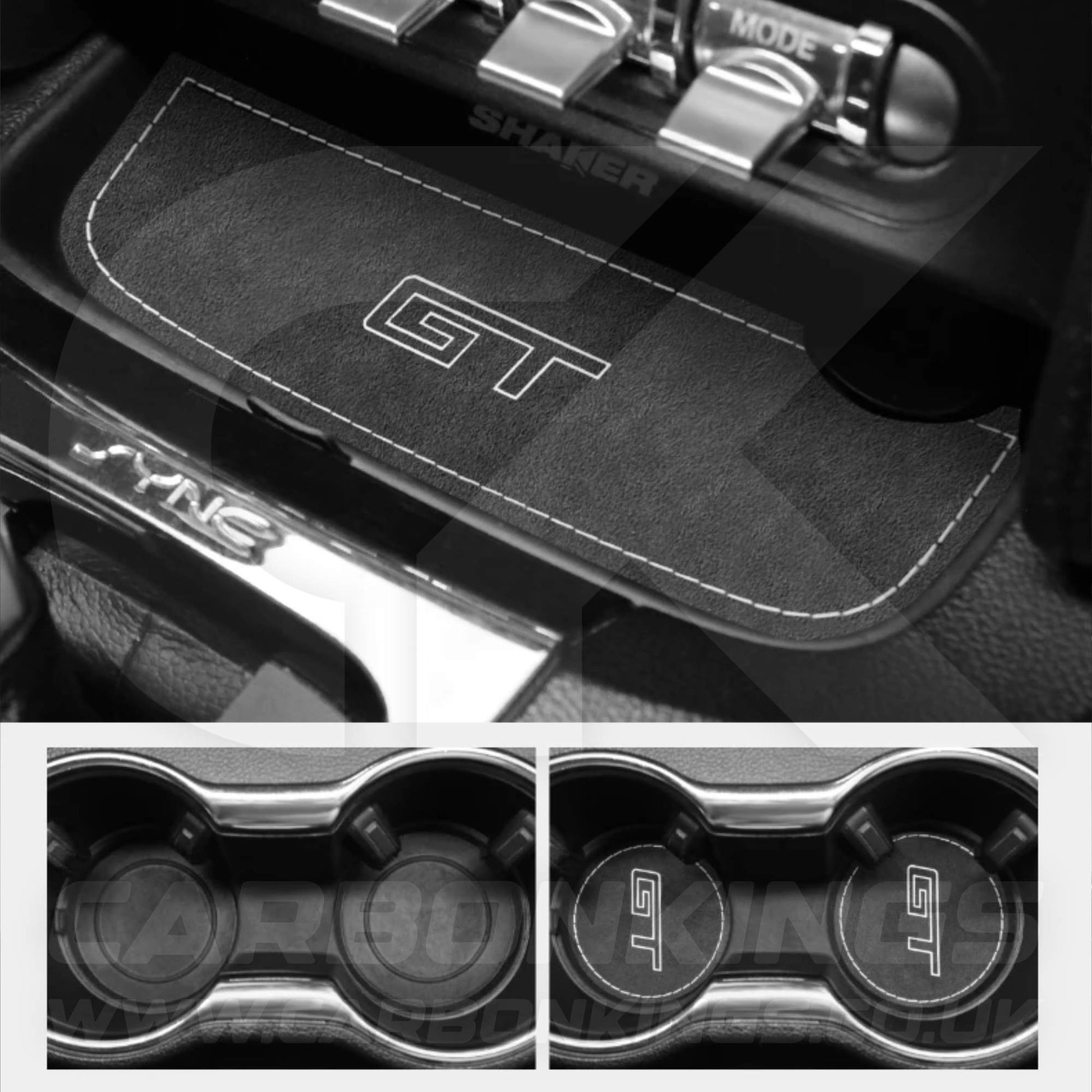 Ford Mustang GT Genuine Alcantara Cup Holder Storage Covers S550 Mach 1 V8 GT350