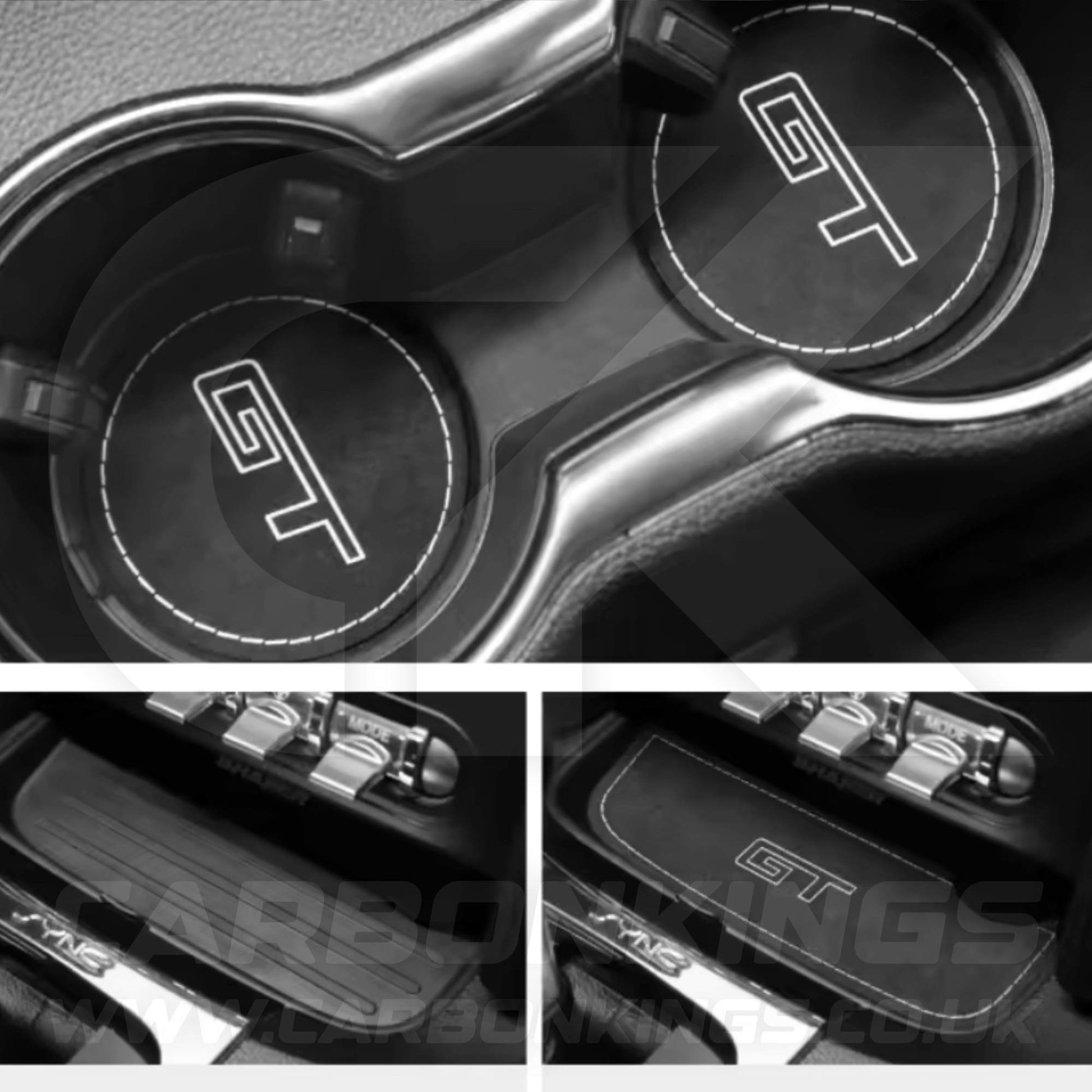 Ford Mustang GT Genuine Alcantara Cup Holder Storage Covers S550 Mach 1 V8 GT350