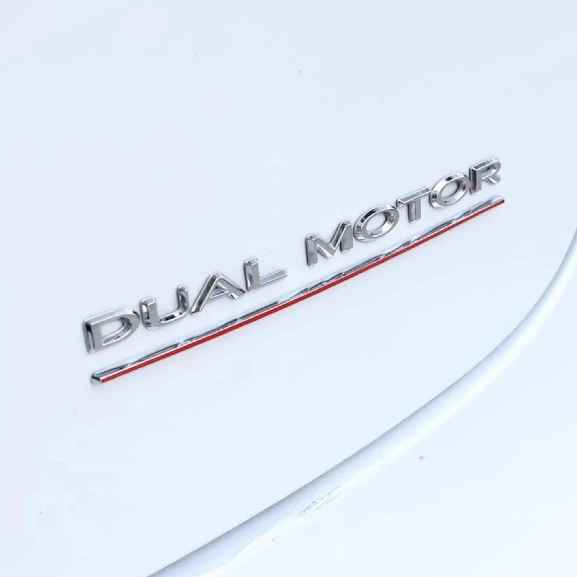 Silver Chrome Dual Motor Rear Boot Badge Letters for Tesla Model S 3 X Y Performance