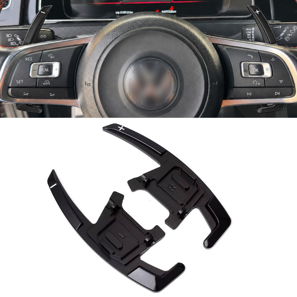 Black Alloy Extended Gear Shifter Paddles for Volkswagen VW Golf MK7 7.5 GTI GTD R TSI DSG
