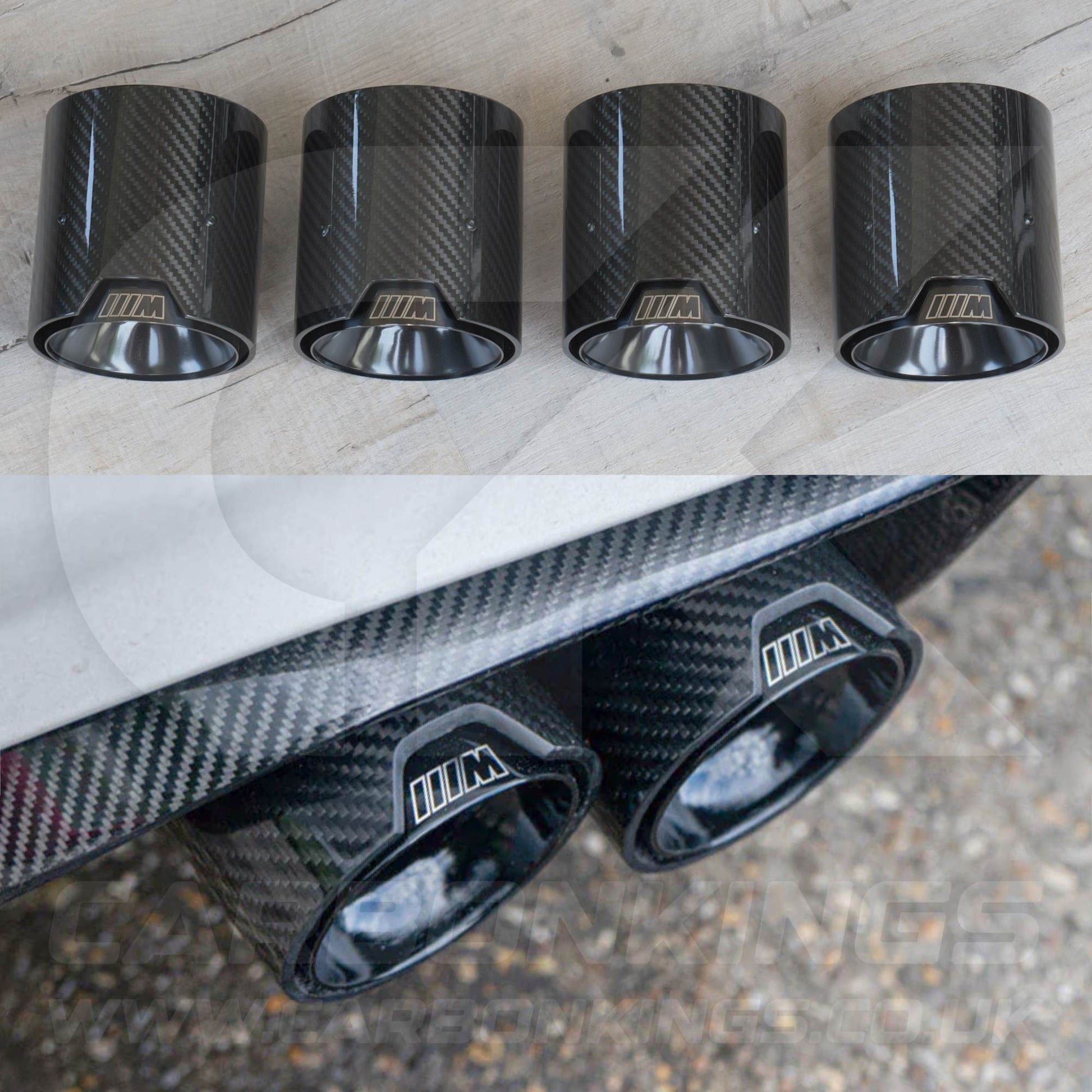 BMW M Performance Carbon Fibre Black Exhaust Tips M2 M3 M4 M5 F80 F82 F83 F87 F10 M5
