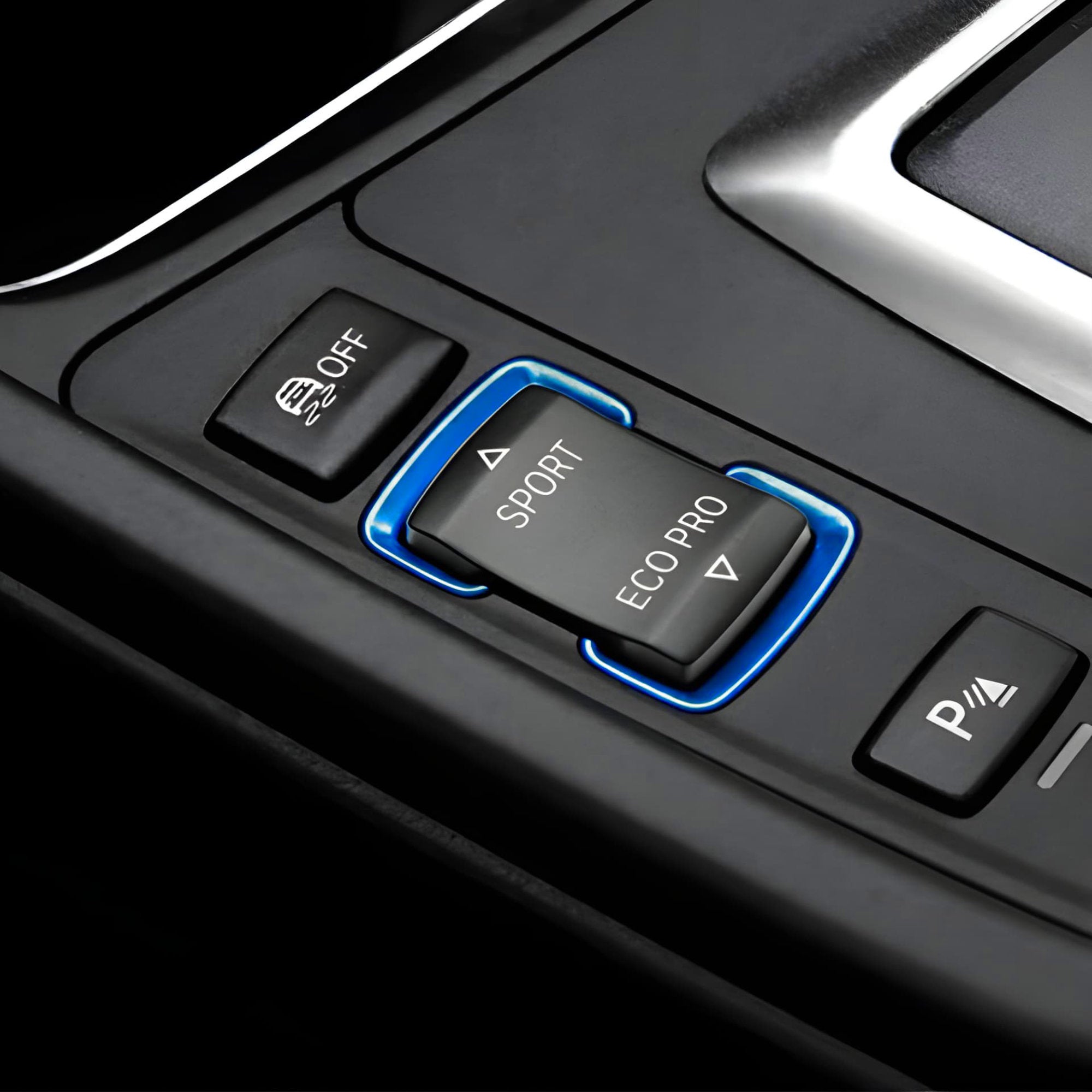 Blue Sport Eco Centre Button Trim for BMW F20 F21 F22 F30 F32 F33 F36 i3 i3S