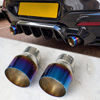 2x Burnt Blue Oversized Stainless Steel Exhaust Tips for BMW F20 F21 F22 F30 F32 M135i M140i M235i