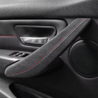 Alcantara Door Handle Covers Printed Red Blue Stitching BMW 3 4 Series F30 F31 F34 F32 F33 F36