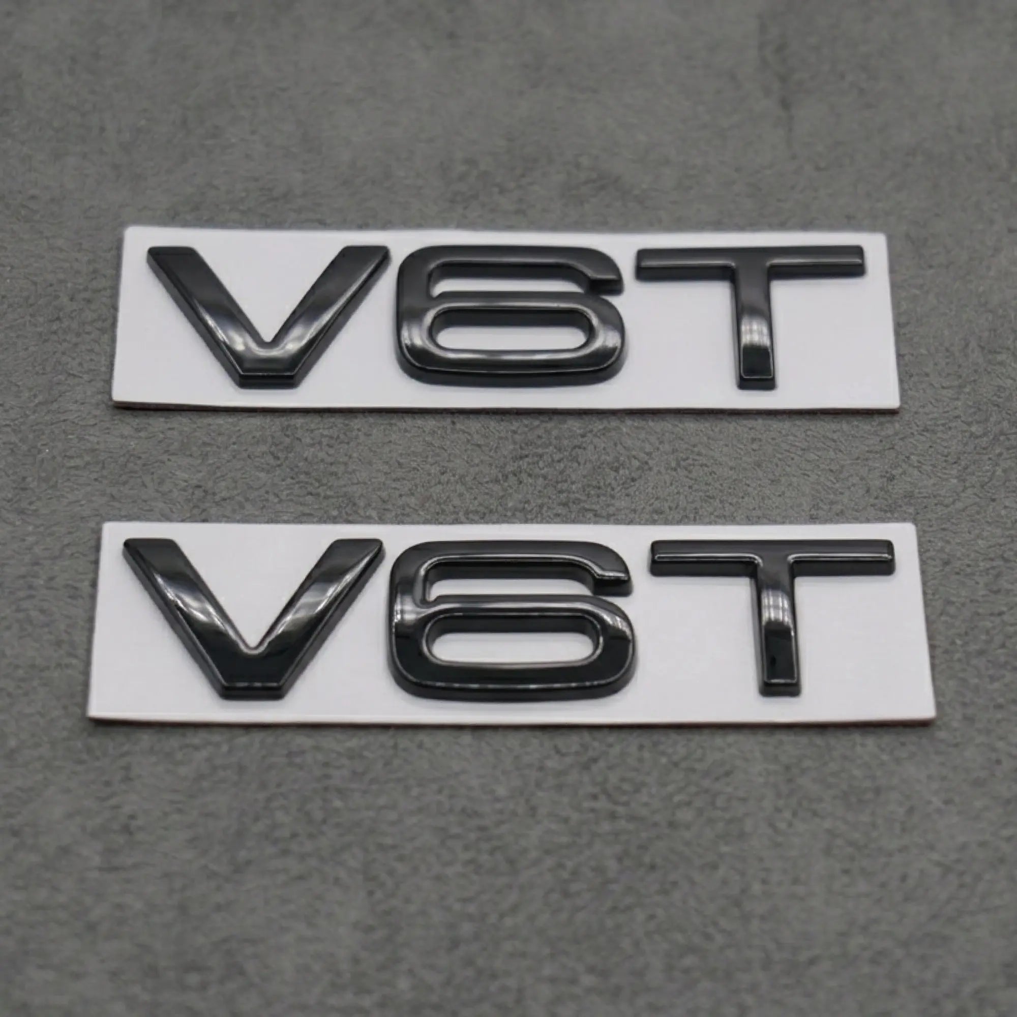 2x Gloss Black V6T Side Wing Badge Emblems for Audi A4 A5 A6 A7 S3 S4 S5 S6 Q5 Q7 V6