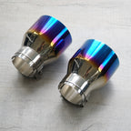 2x Burnt Blue Oversized Stainless Steel Exhaust Tips for BMW F20 F21 F22 F30 F32 M135i M140i M235i