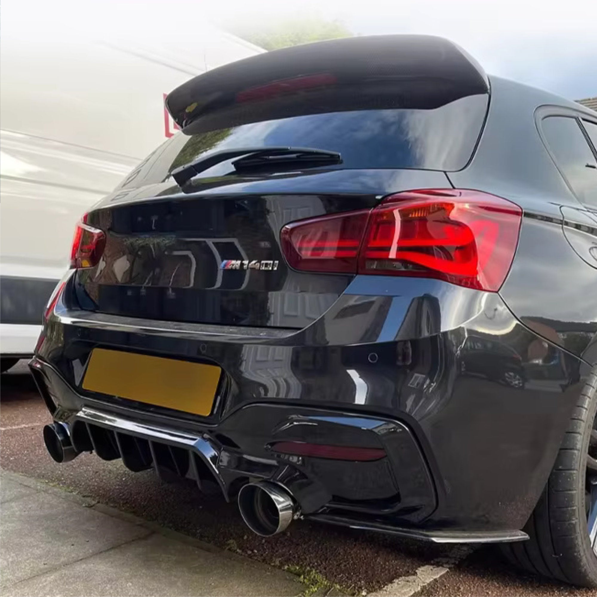 2x Chrome Silver Oversized Stainless Steel Exhaust Tips for BMW F20 F21 F22 F30 F32 M135i M140i M235i