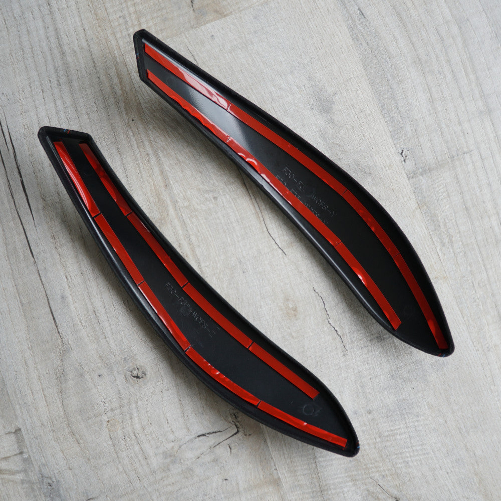 Alcantara Door Handle Covers Printed Red Blue Stitching BMW 3 4 Series F30 F31 F34 F32 F33 F36