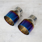 2x Burnt Blue Oversized Stainless Steel Exhaust Tips for BMW F20 F21 F22 F30 F32 M135i M140i M235i
