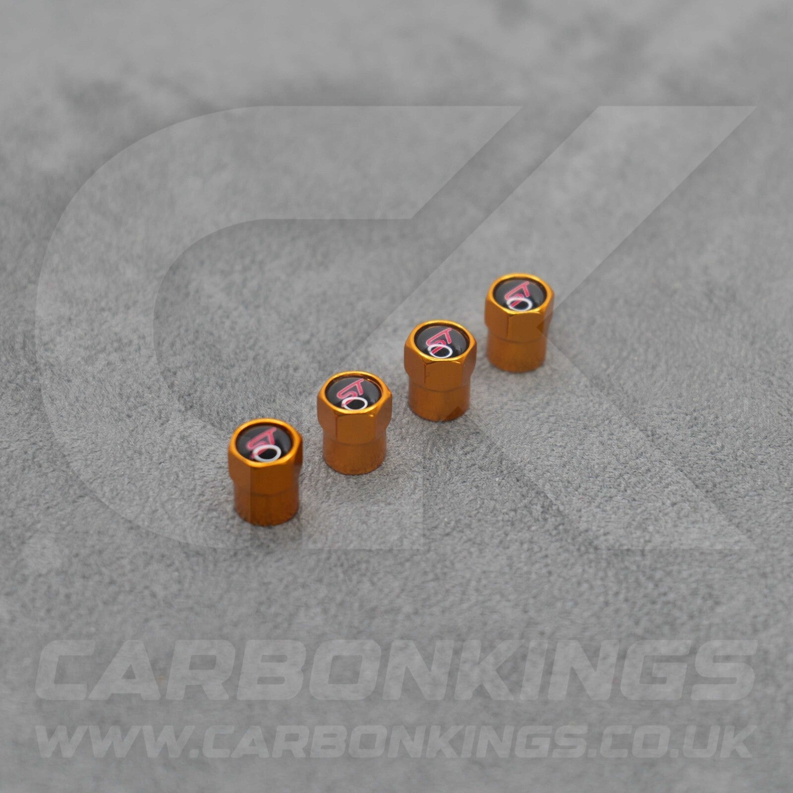 Ford ST Sport Orange Anodised Wheel Valve Dust Caps Set Fiesta Focus Edge Puma