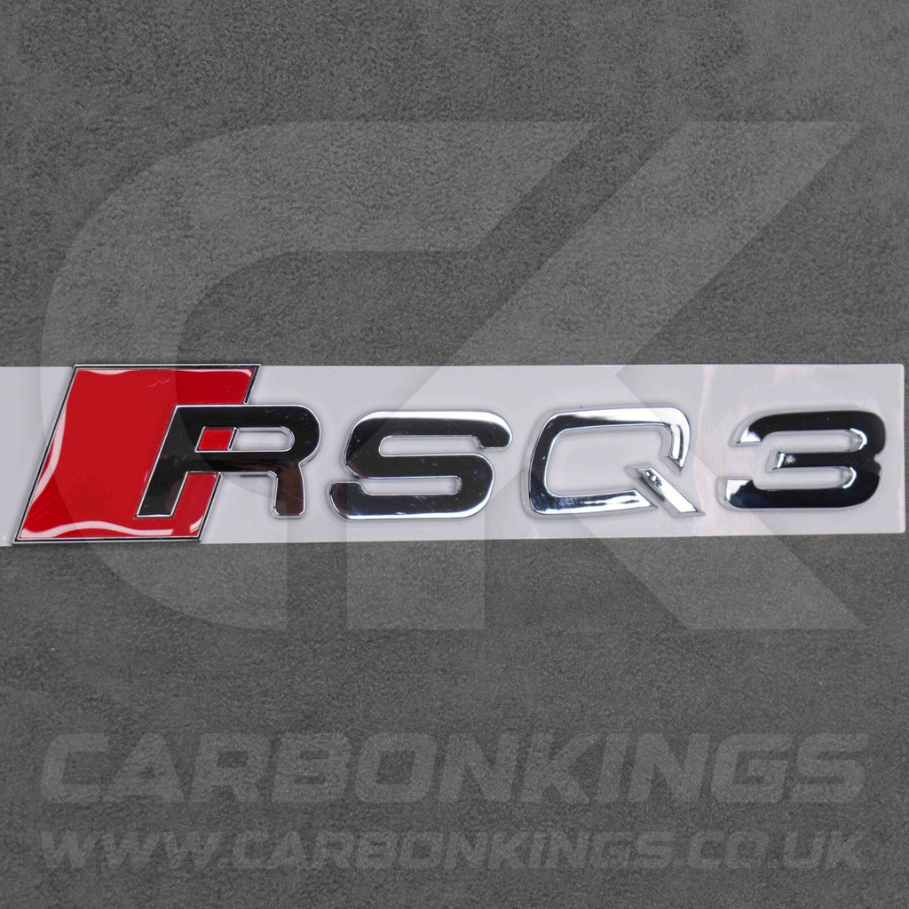 122 x 31mm Audi RSQ3 Chrome / Silver Boot Rear Badge Letters Logo Emblem S 8U F3