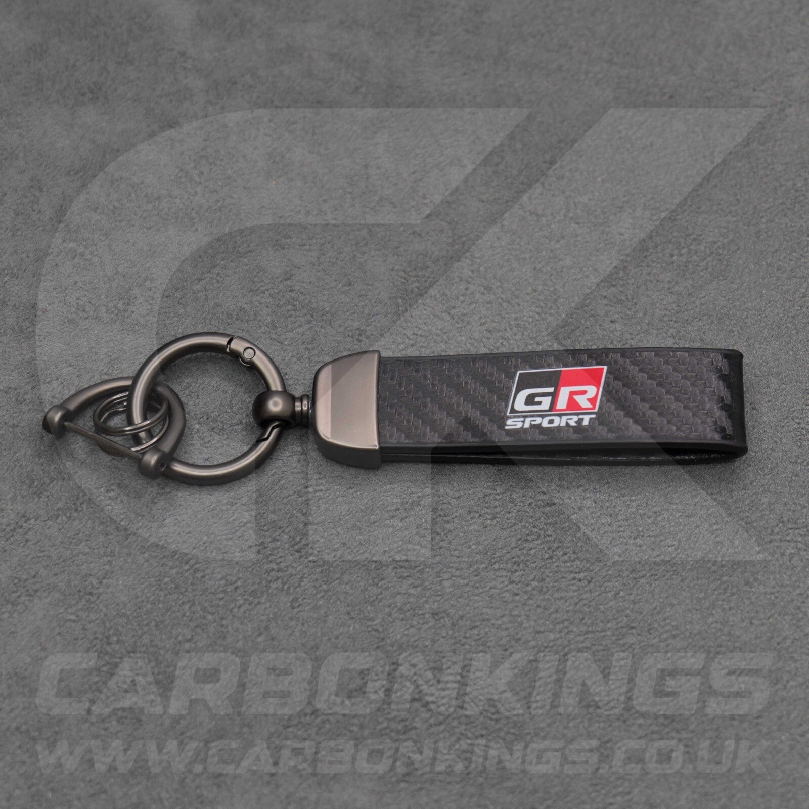 Toyota GR Gazoo Racing Carbon Fibre Style Key Ring Chain Yaris Supra GR86 GT86