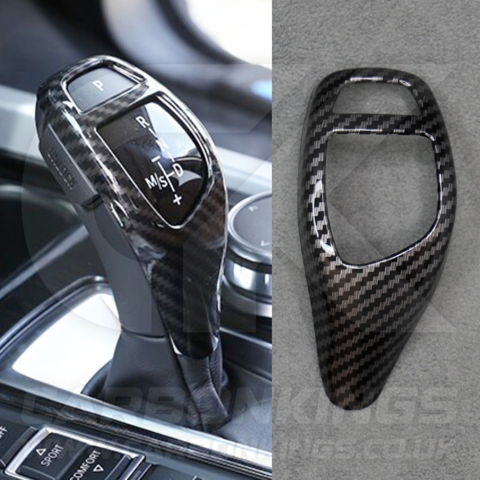 BMW Carbon Fibre Style Gear Shift Knob Cover Trim for F30 F20 F10 F15 F25 X5 X3