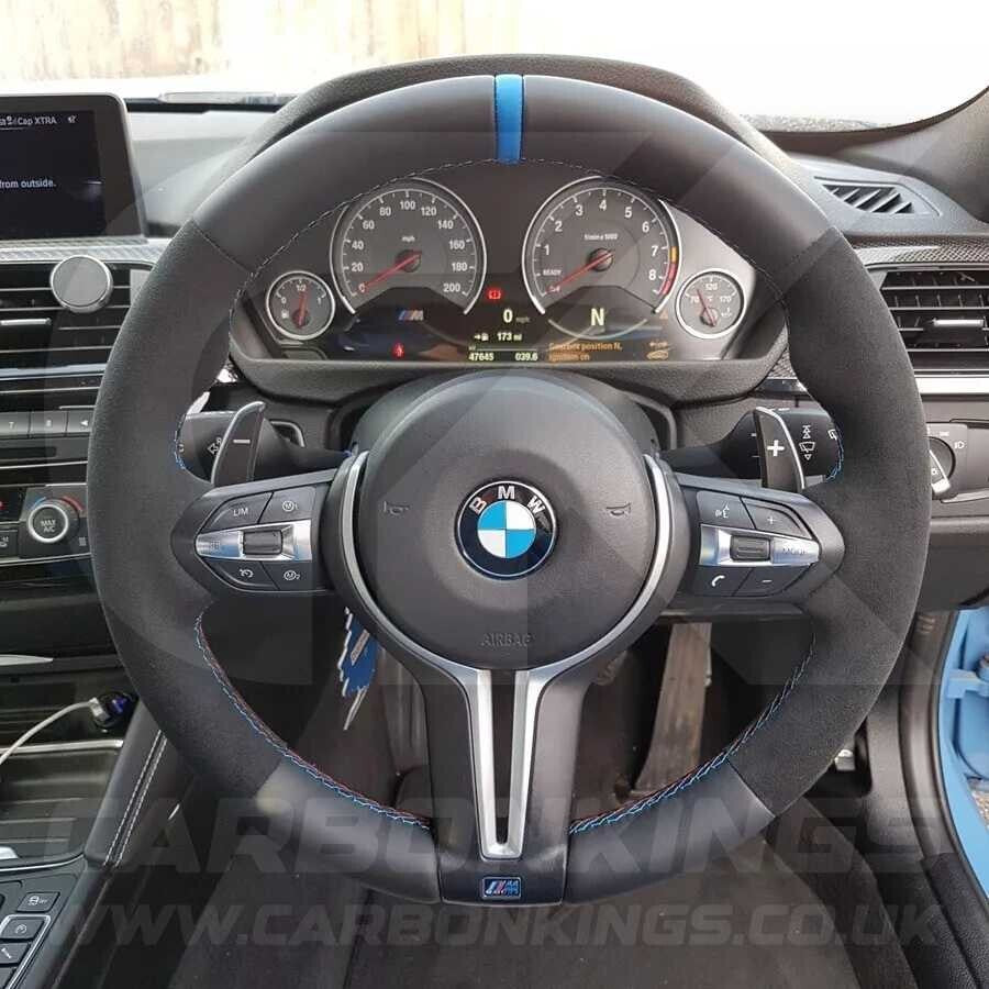 BMW Alcantara M Sport Blue Steering Wheel 1 2 3 4 X1 X3 X4 X5 X6 M2 M3 M4 F80 +