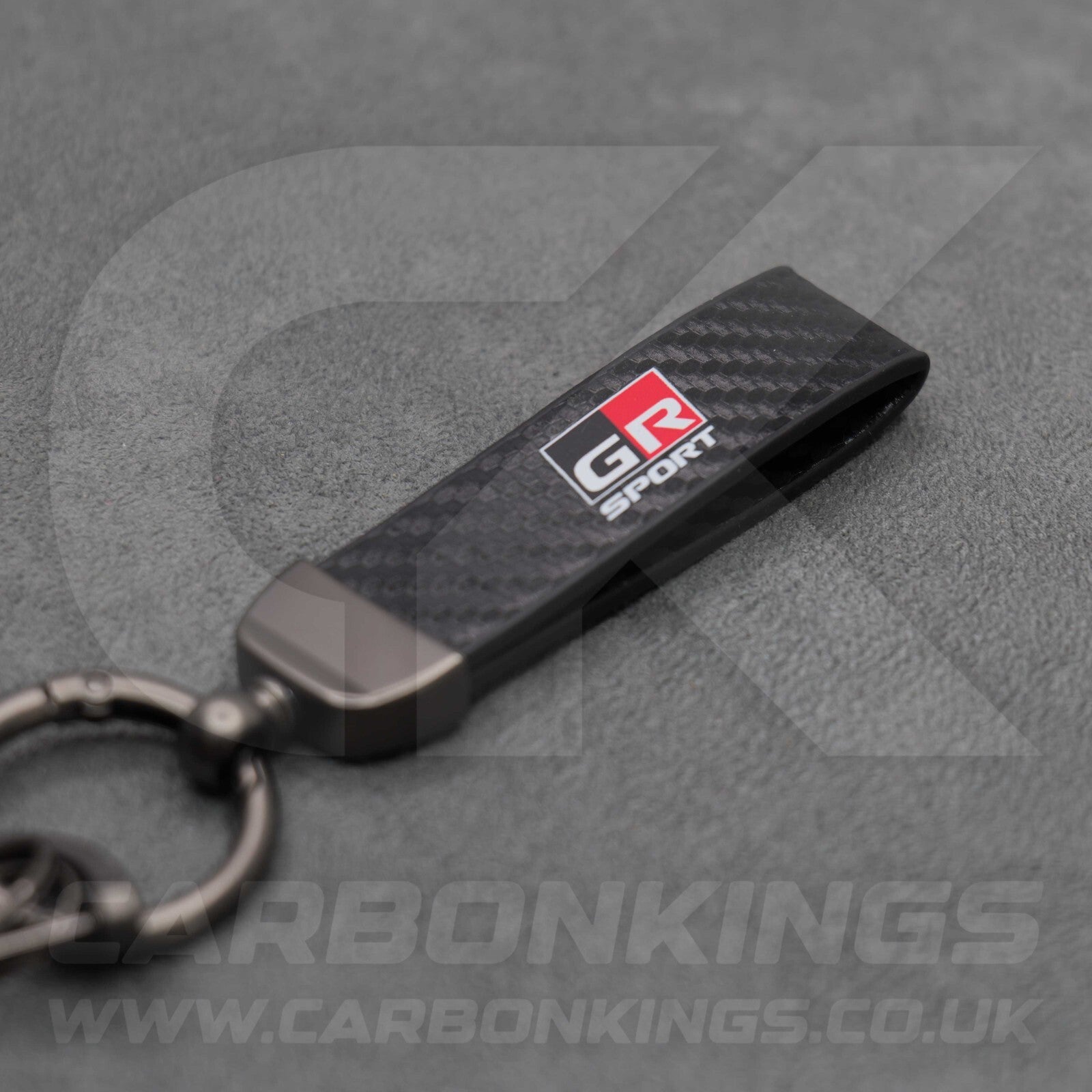 Toyota GR Gazoo Racing Carbon Fibre Style Key Ring Chain Yaris Supra GR86 GT86