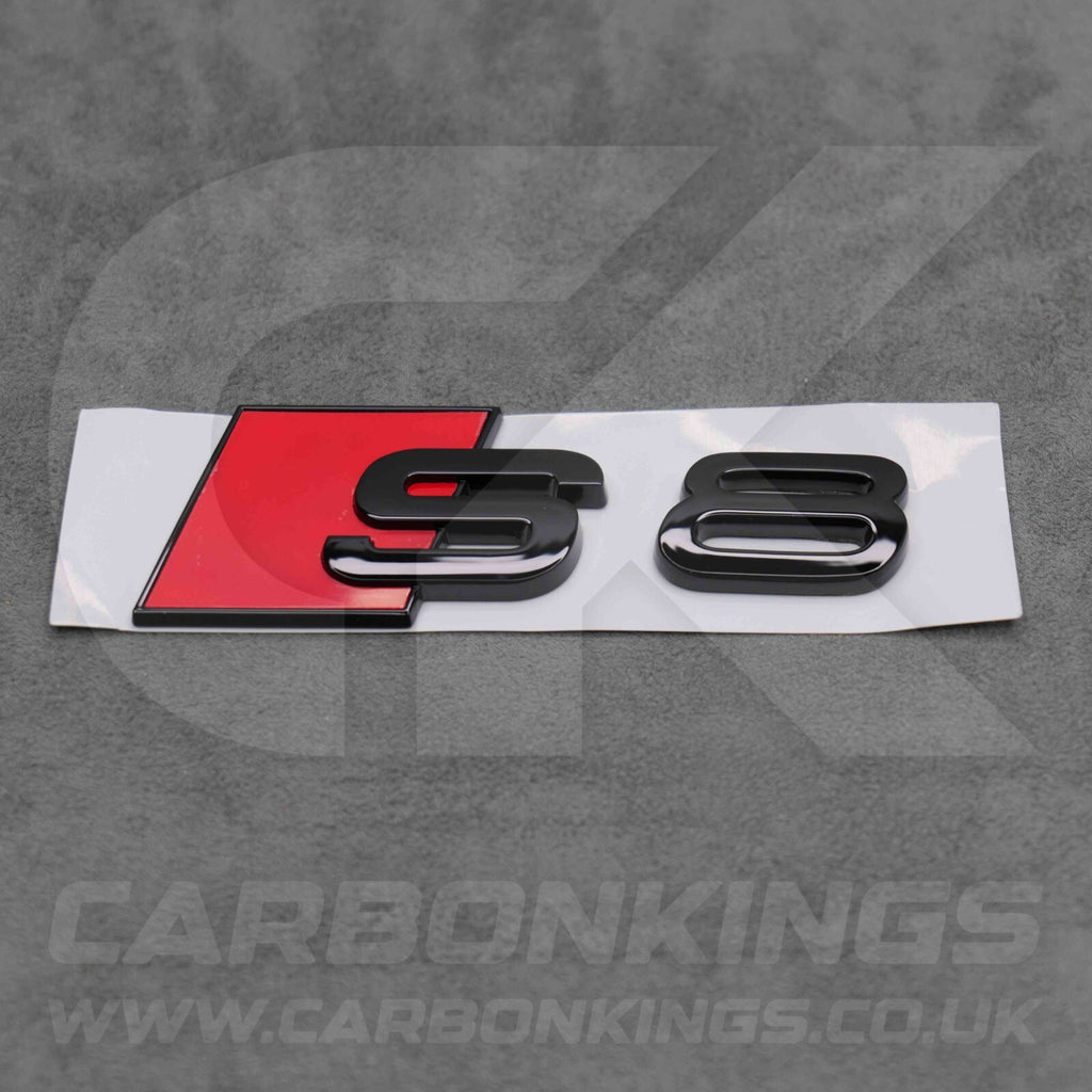 90 x 30mm Audi S8 Gloss Black Boot Rear Badge Letters Logo Emblem S 8L 8P 8V 8Y