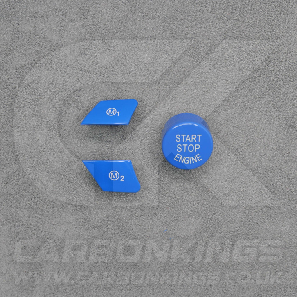 BMW Blue M1 M2 & Start Engine Button Set for M2 M3 M4 F80 F82 F83 F87 M5 M6 F10