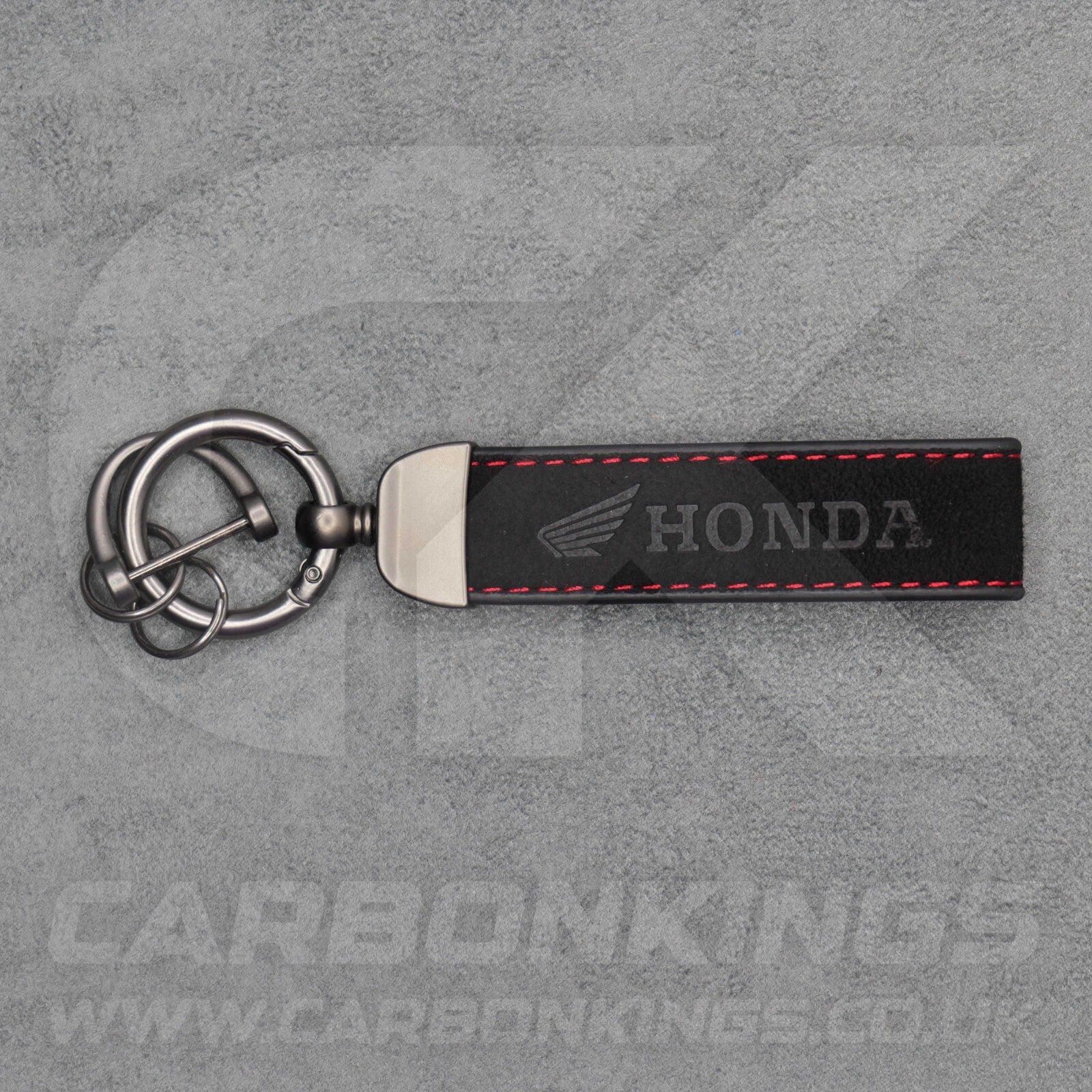 Honda Black Suede Key Ring Chain Car Civic Type R Premium Alcantara Stitched