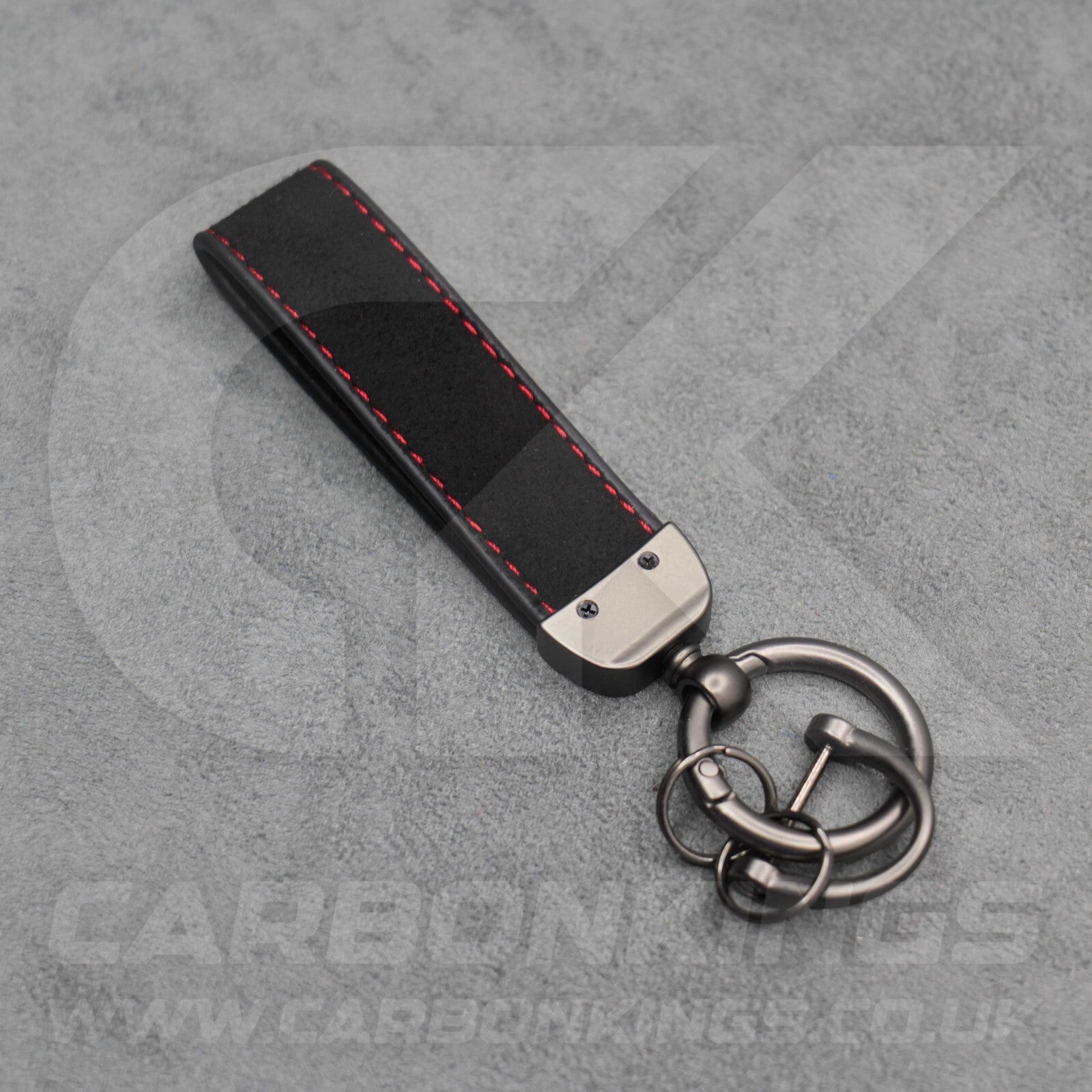 Honda Black Suede Key Ring Chain Car Civic Type R Premium Alcantara Stitched