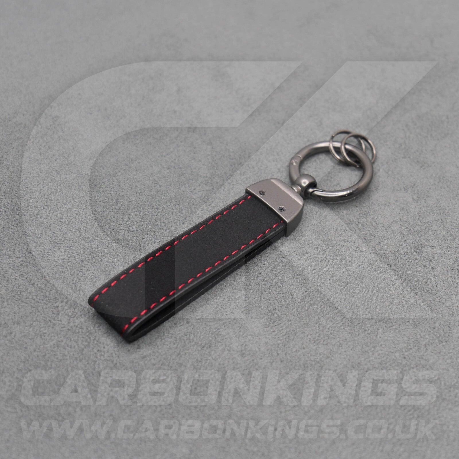 Mercedes AMG Black Suede Key Ring Chain Alcantara Stitched C63 C43 A45 E63 A35