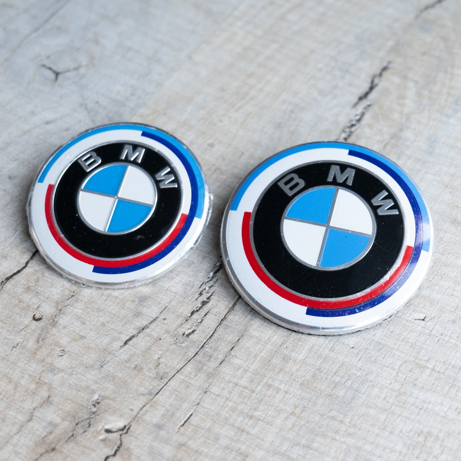 2x 50th Anniversary 82mm 74mm Front Bonnet Rear Boot Badges for B M W - 50 Years