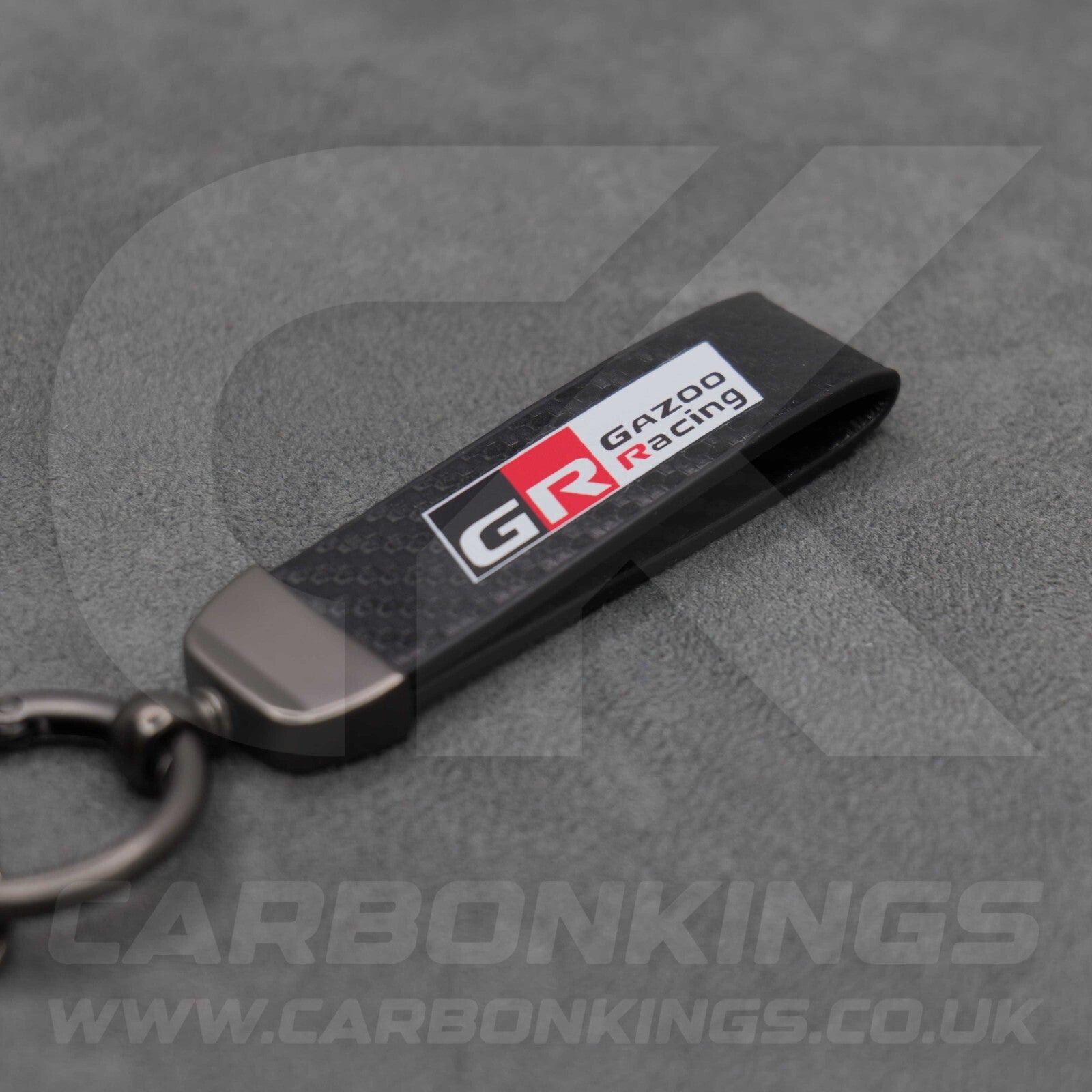 Toyota GR Gazoo Racing Carbon Fibre Style Key Ring Chain Yaris Supra GR86