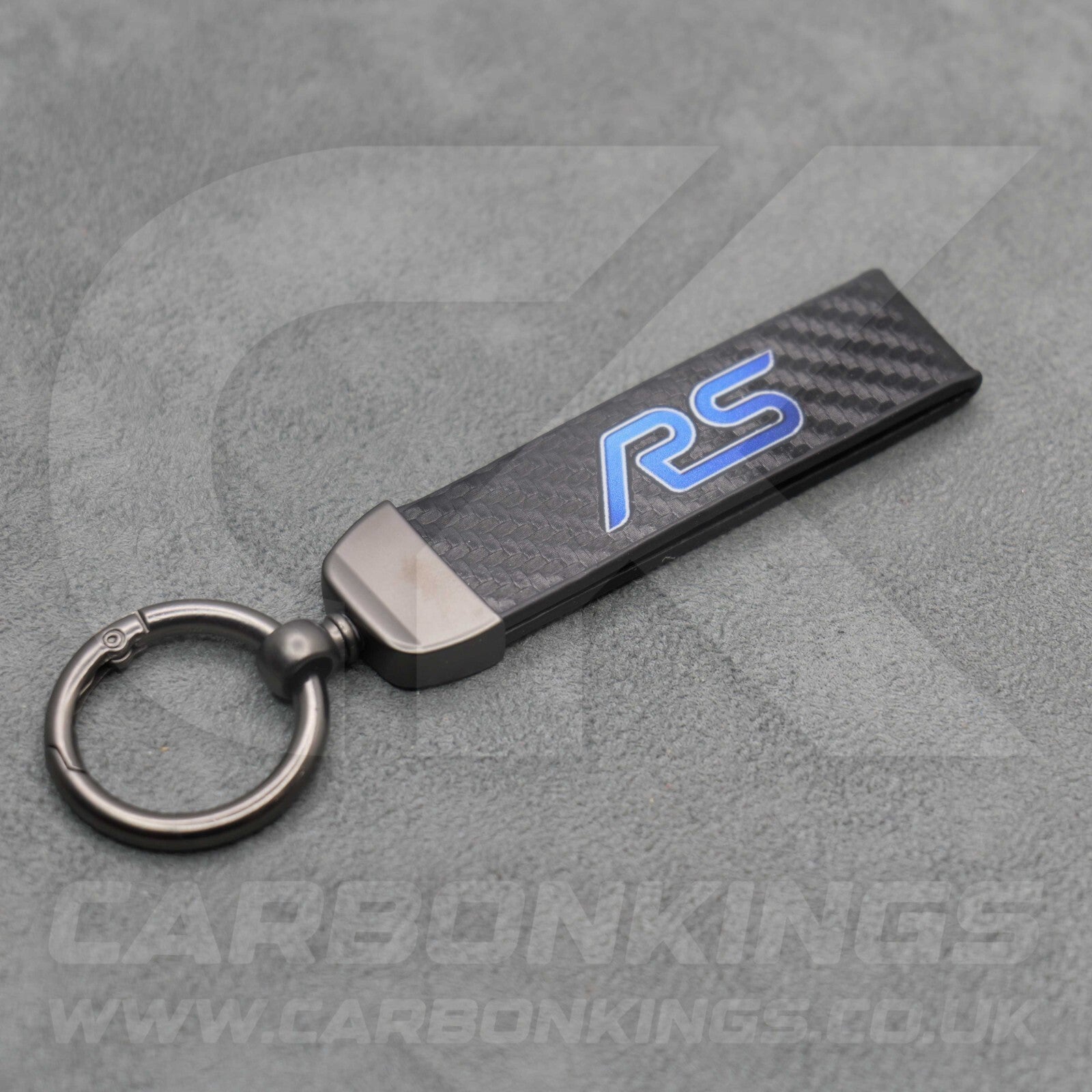 Ford RS Carbon Fibre Style Key Ring Chain Premium Focus Escort Fiesta Puma