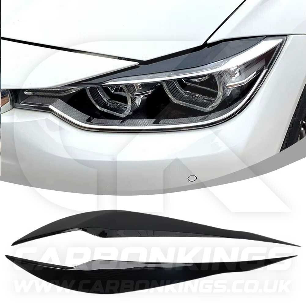 BMW Gloss Black Headlight Eyebrow Trims for 3 Series F30 & F35 2013 - 2018