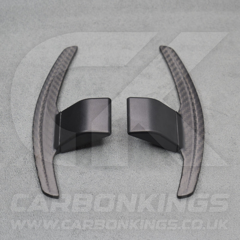 Satin Carbon Fibre & Red +/- Gear Paddle Shifters BMW F80 M3 F82 F83 M4 F87 M2