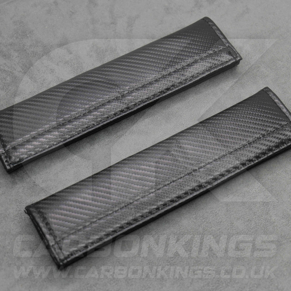 Fiat Abarth Carbon Fibre Style Seatbelt Shoulder Cover Pad Protector Set 500 595