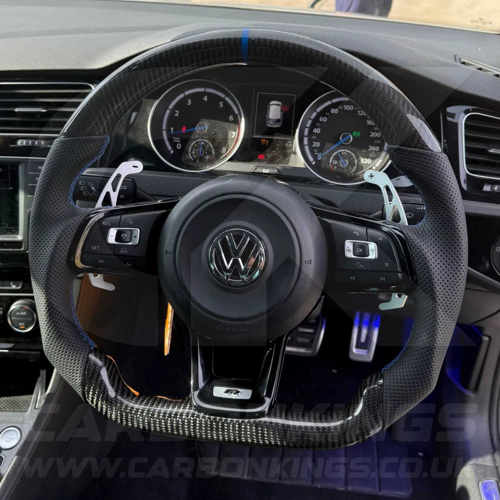 Volkswagen Carbon Fibre Steering Wheel VW Golf MK7 MK7.5 R R-Line GTI GTE GTD +
