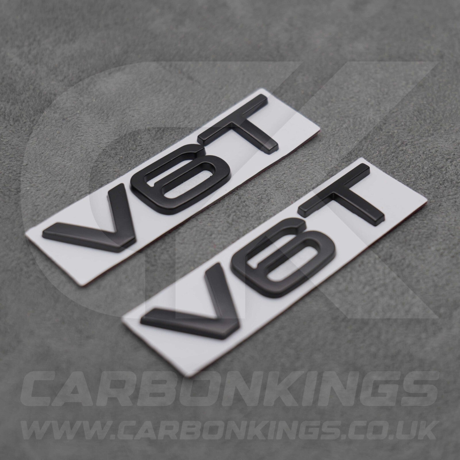 2x Matte Black V6T Side Wing Badge Emblems Audi A4 A5 A6 A7 S3 S4 S5 S6 Q5 Q7 V6
