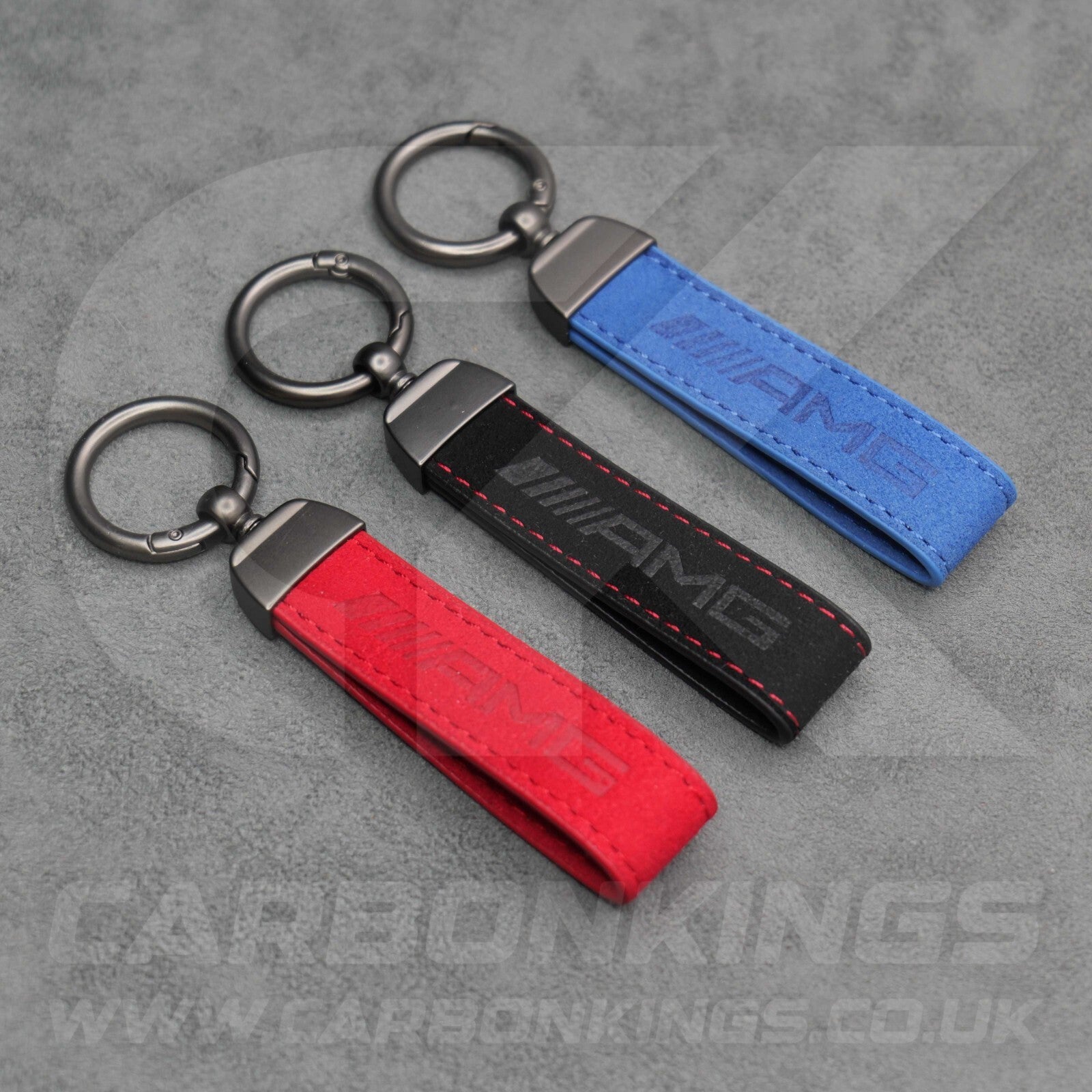Mercedes AMG Suede Key Ring Chain Alcantara Stitched Premium C63 C43 A45 E63 A35