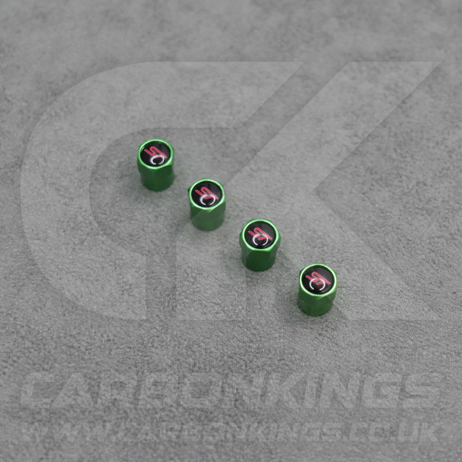 Ford ST Sport Green Anodised Wheel Valve Dust Caps Set Fiesta Focus Edge Puma