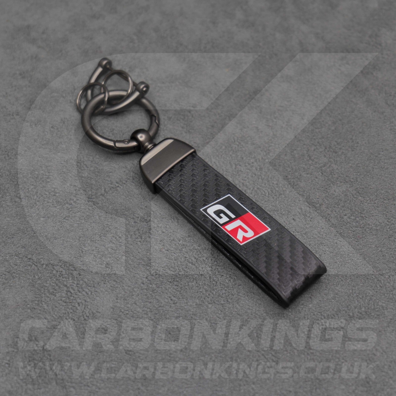Toyota GR Gazoo Racing Carbon Fibre Style Key Ring Chain Yaris Supra GR86 GT86