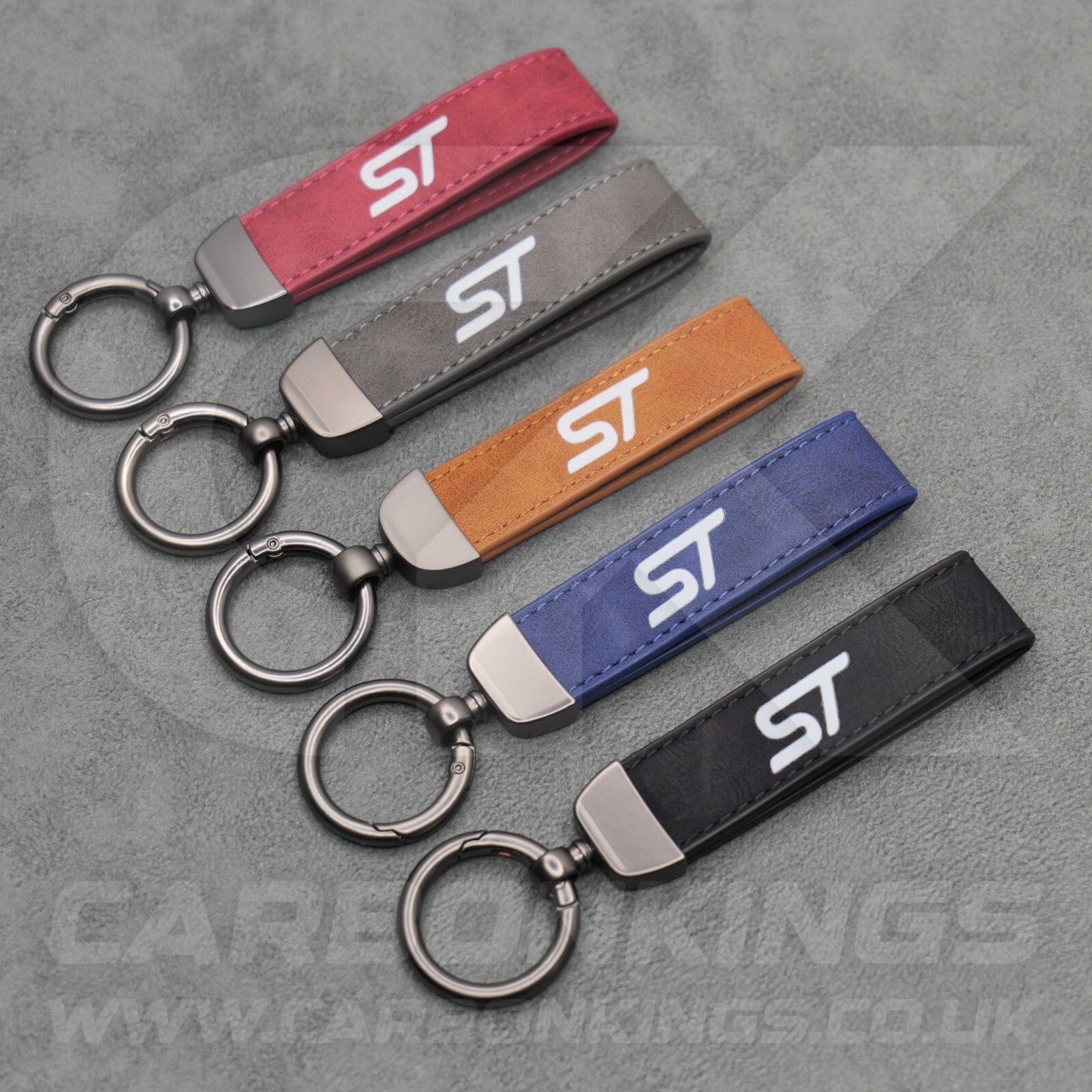 Ford ST Leather Key Ring Chain Stitched Premium Focus Fiesta Puma Kuga