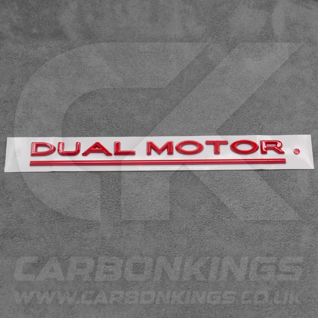 Tesla Gloss Red Dual Motor Rear Boot Badge Letters Model S 3 X Y Performance