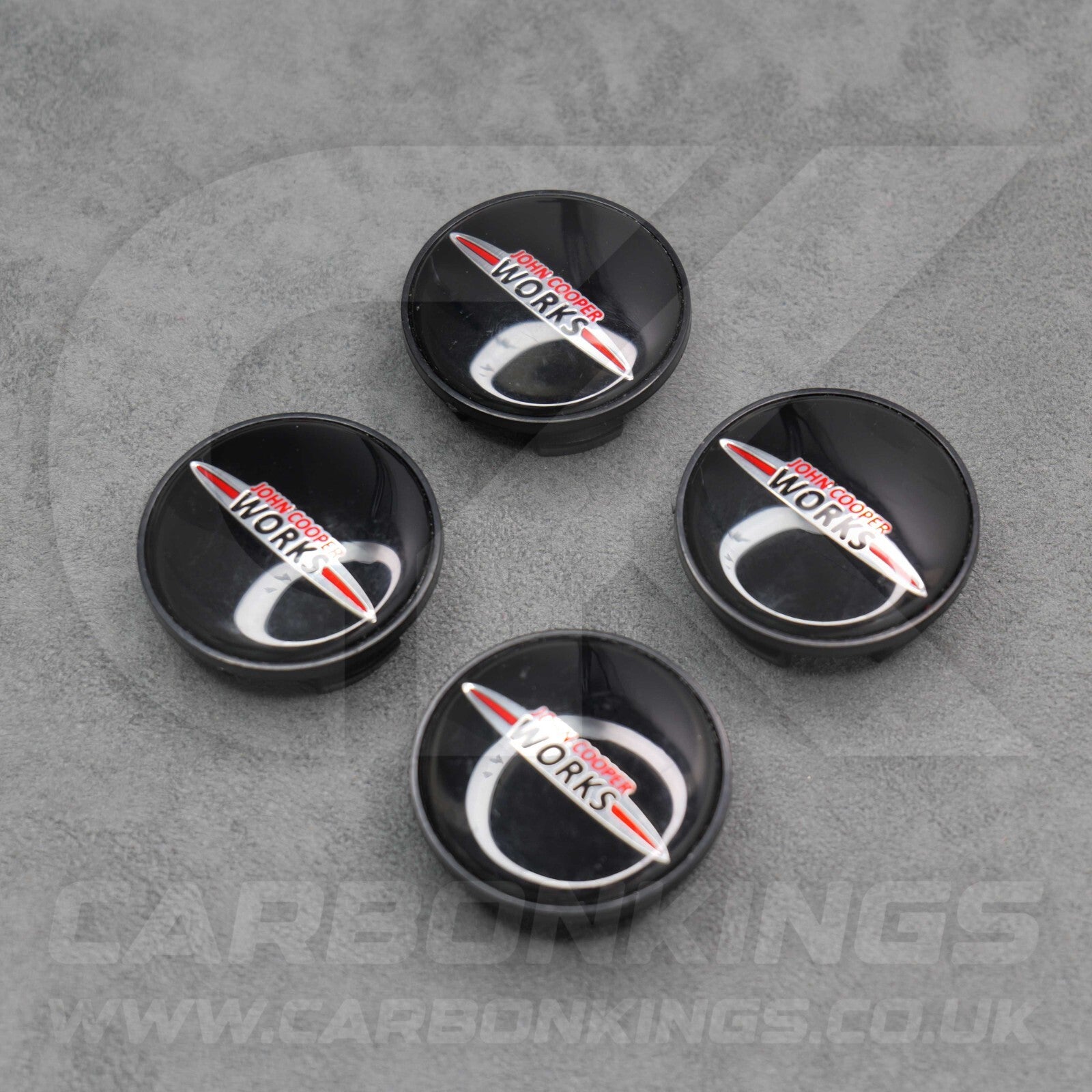 4 x Mini Cooper JCW Wheel Centre Caps 54mm R50 R55 R56 R57 R58 R60 R61 +